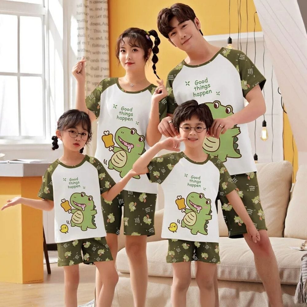 Pyjama Été Famille Vert / Maman-M