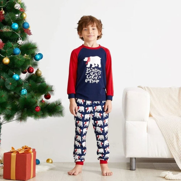 Pyjama Famille Ours Polaire Bleu Marine / Enfant-14T
