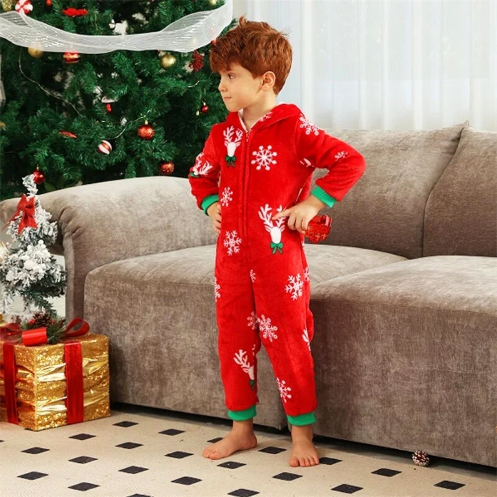 Pyjama Grenouillère Famille Rouge / Enfant 13-14Y