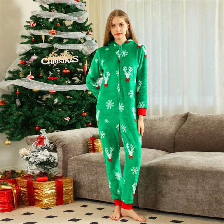 Pyjama Grenouillère Hiver Famille Vert / Maman-S