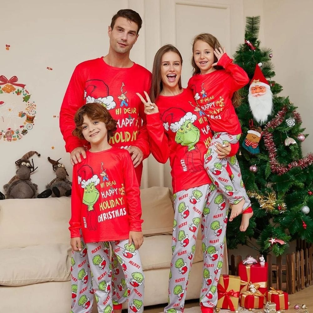Rouge / Bébé 12M Pyjamas Noel Famille