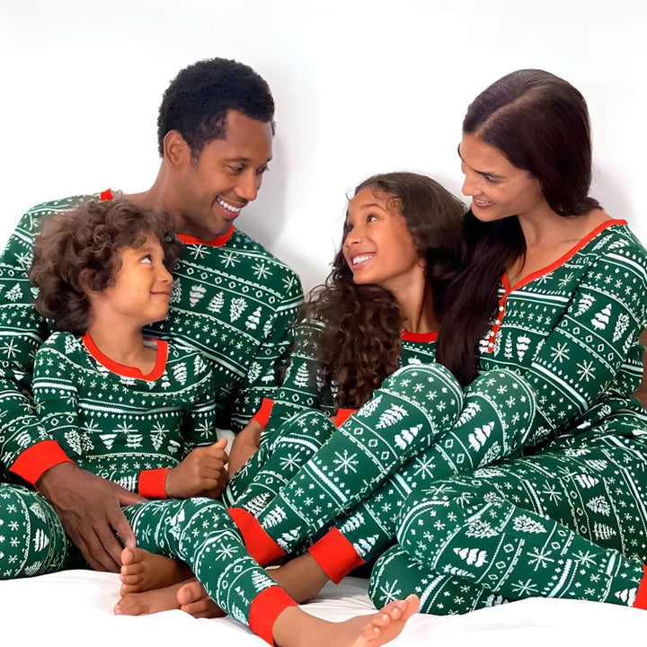 Pyjama Noël Famille Vert