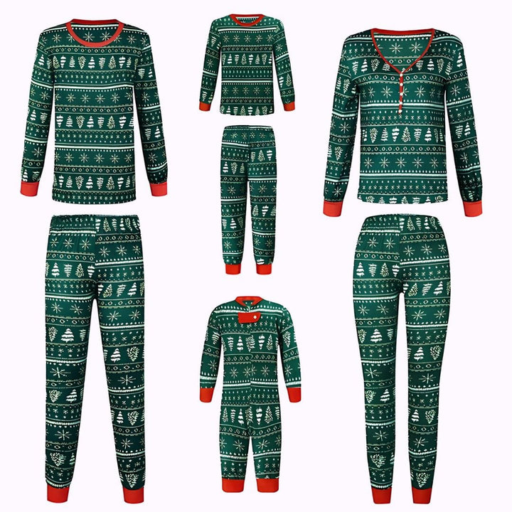 Pyjama Noël Famille Vert