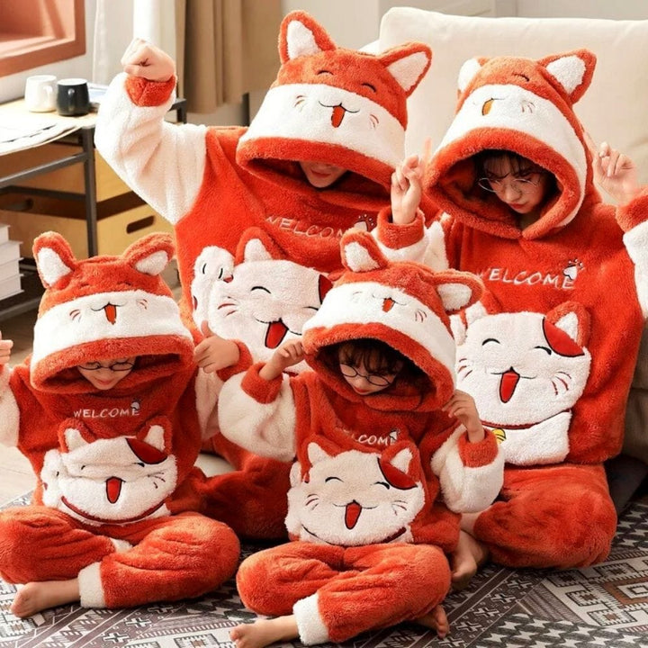 Pyjama Rigolo Famille Orange / Maman-S