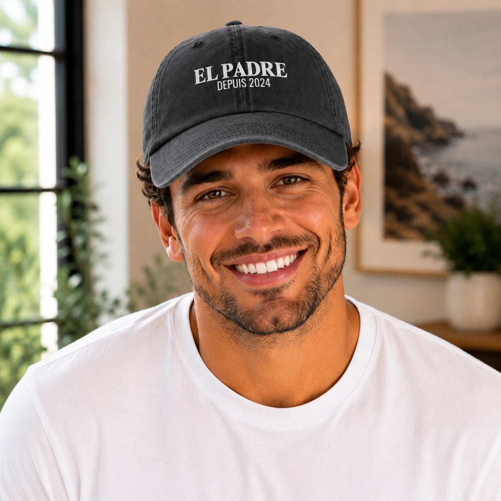 Casquette EL PADRE noire portée