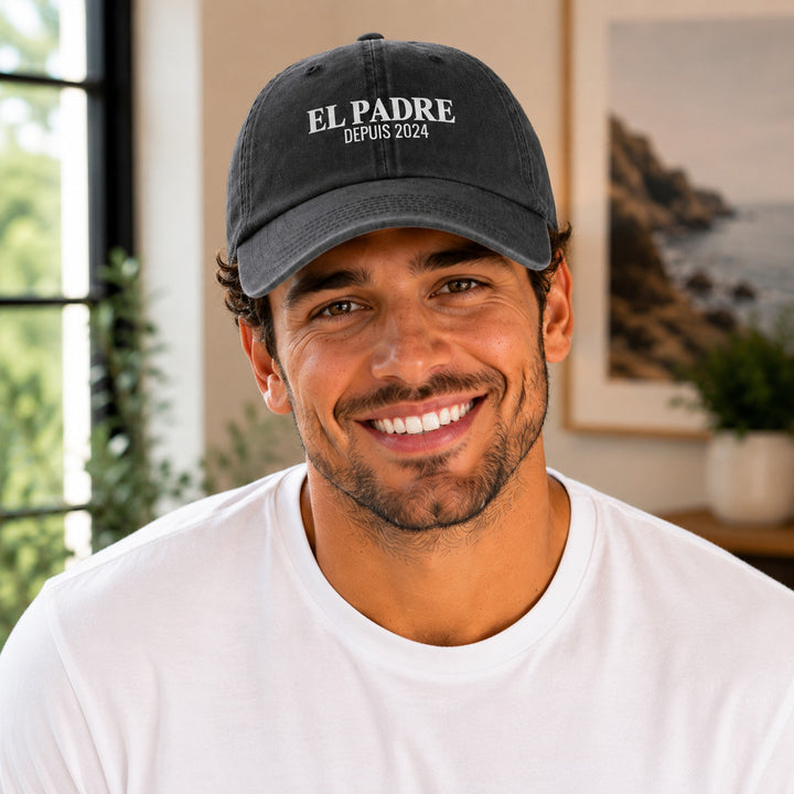 Casquette EL PADRE noire portée