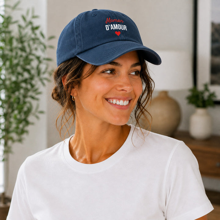 Casquette Maman d'amour marine portée