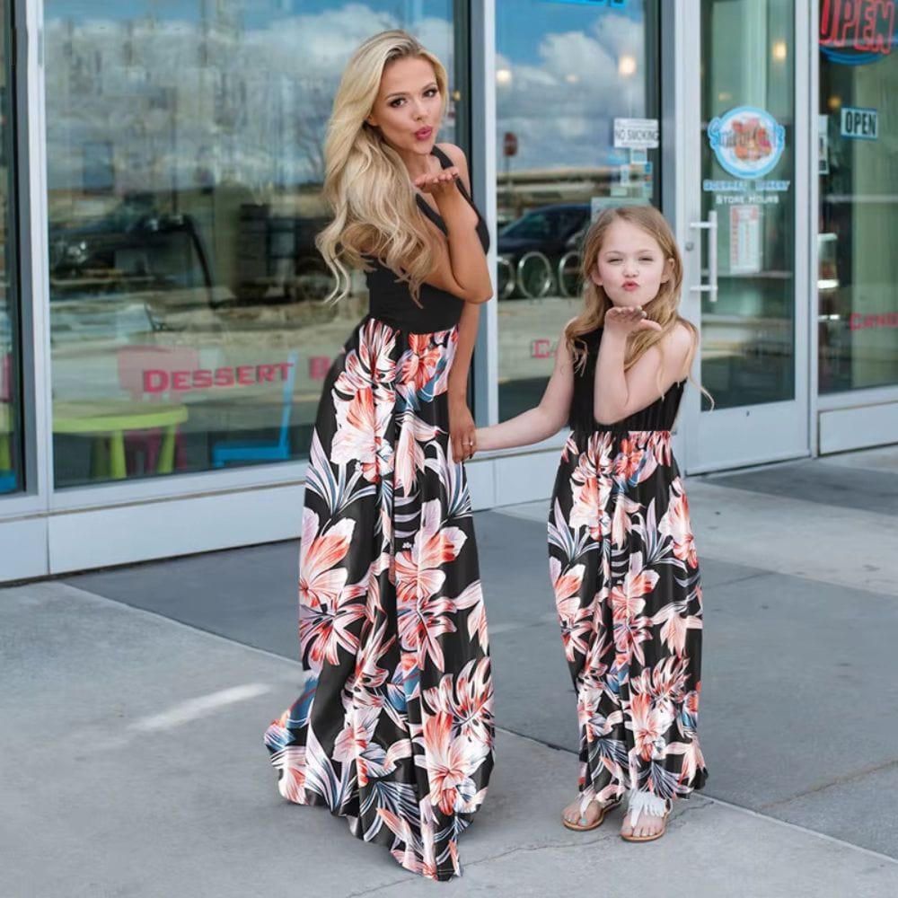 Robe Assortie Mère Fille Noir / Maman S