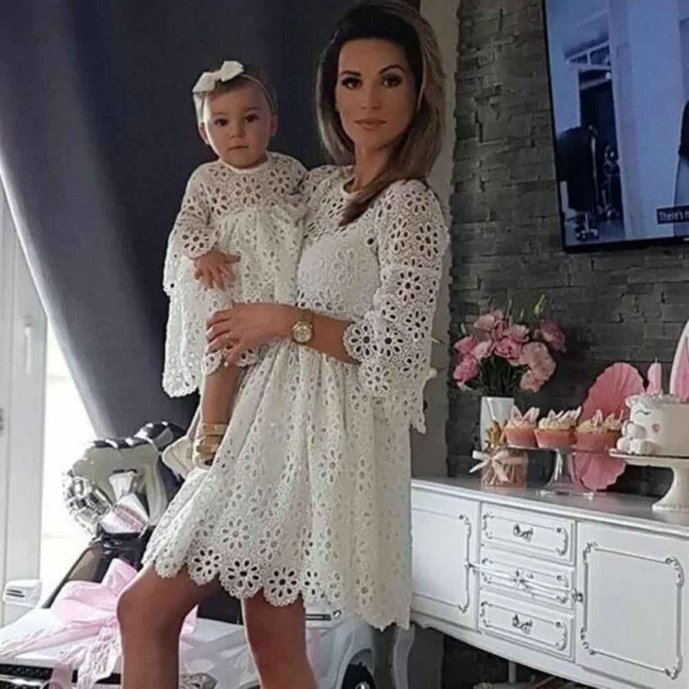 Robe Cérémonie Mère Fille Blanc / S