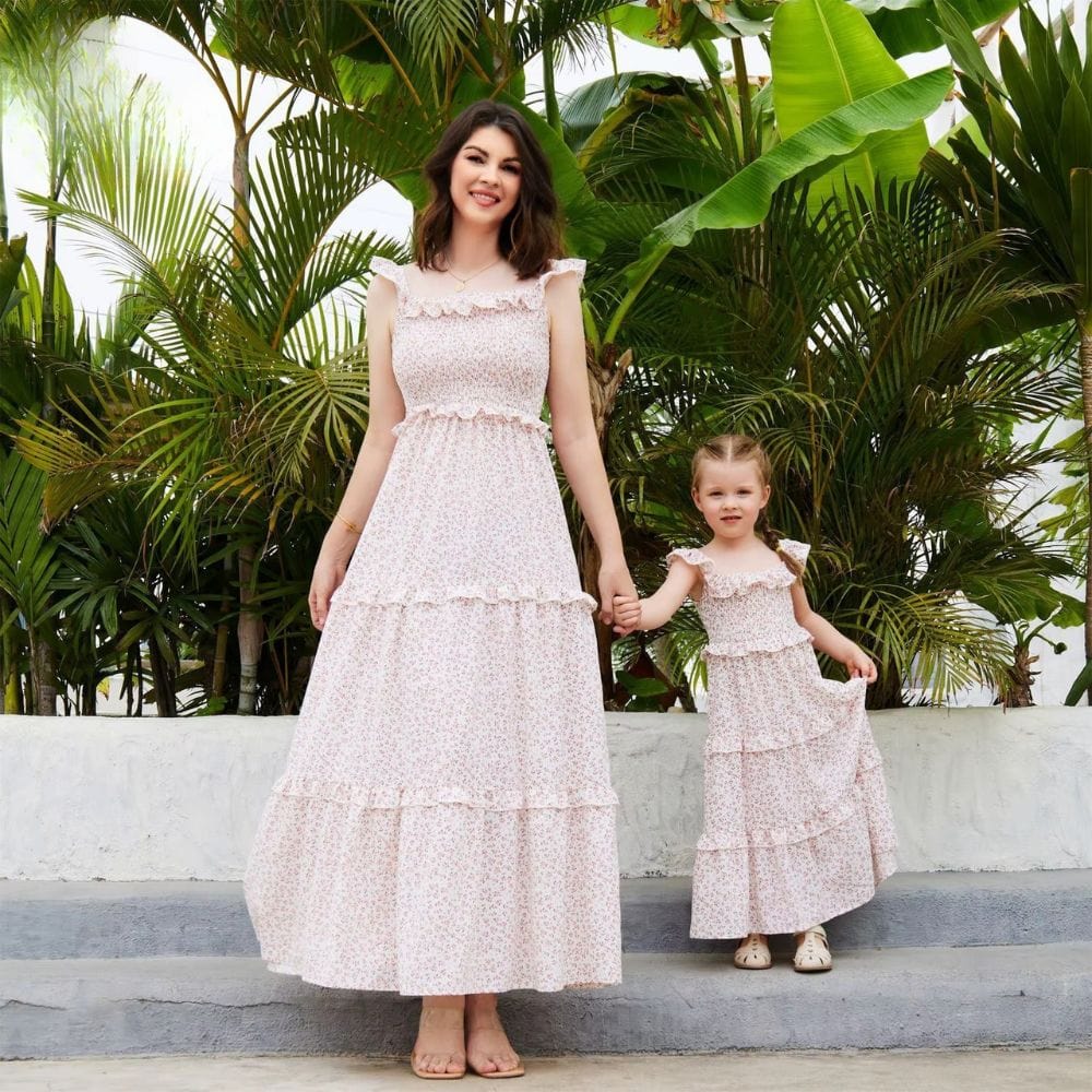 Robe Champêtre Mère Fille Blanc / Maman S