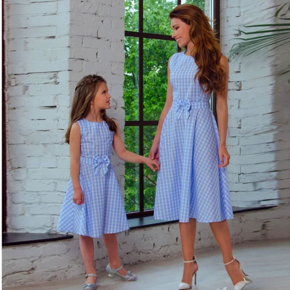 Robe Champêtre Mère Fille Bleu / Maman S