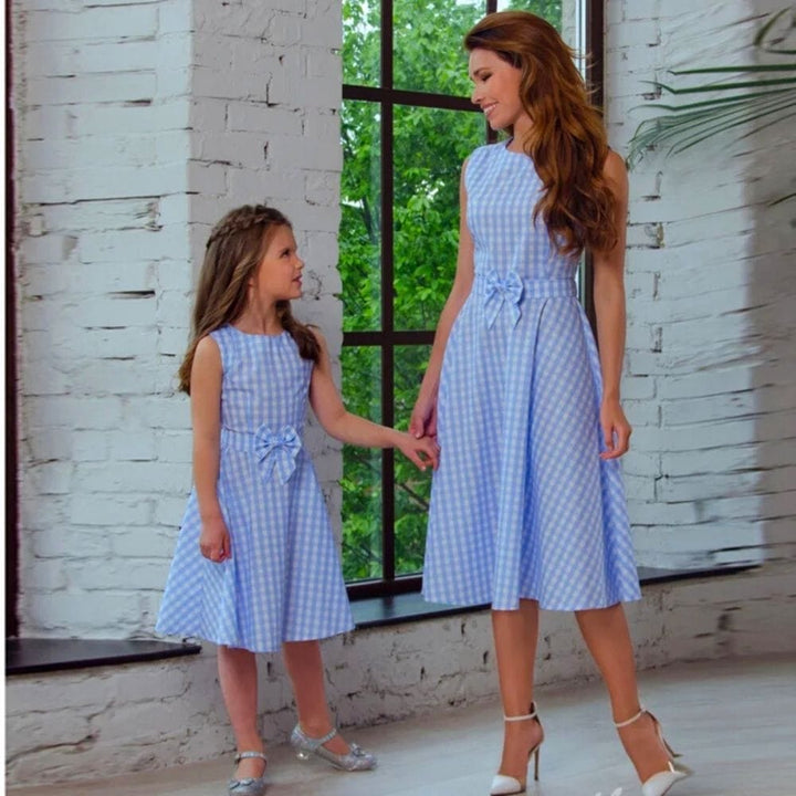 Robe Champêtre Mère Fille Bleu / Maman S