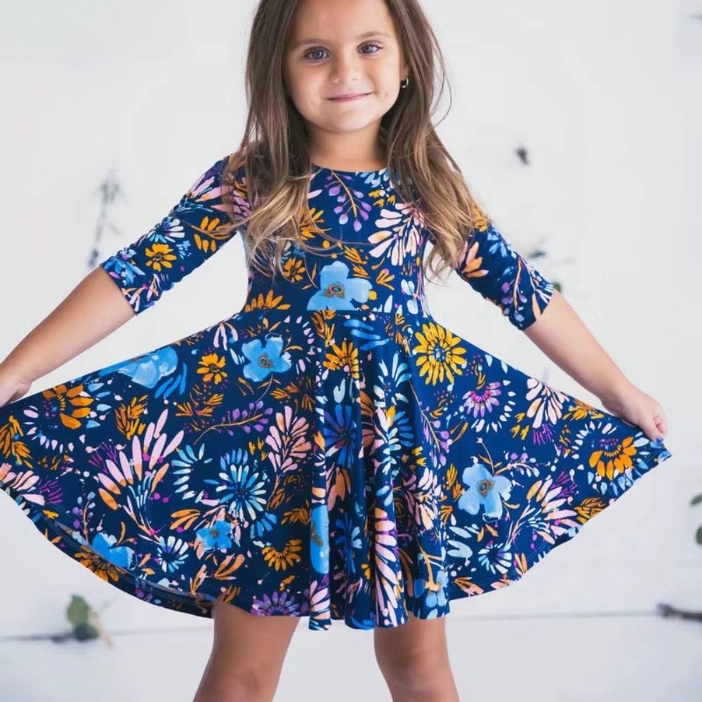 Robe Cocktail Bleu Marine Mère Fille