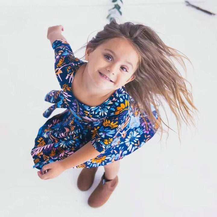 Robe Cocktail Bleu Marine Mère Fille