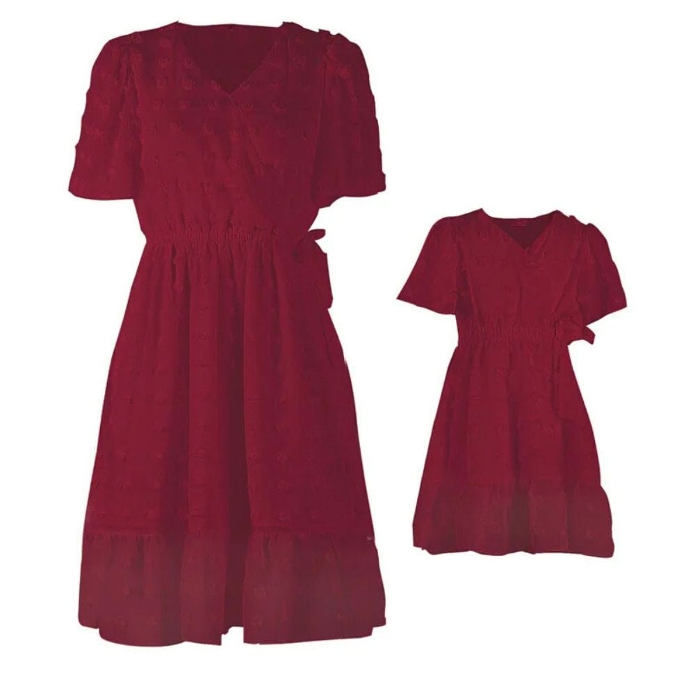 Robe Cocktail Mère Fille Bordeaux / Fille 6-7T