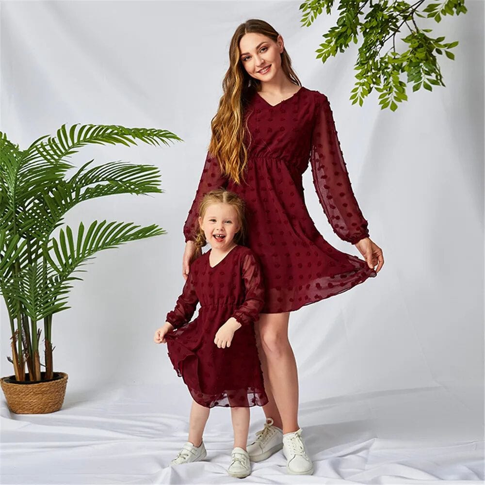 Robe De Soirée Mère Fille Bordeaux / Maman S