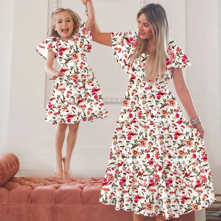 Robe Mère Fille Bohème Blanc / Maman S