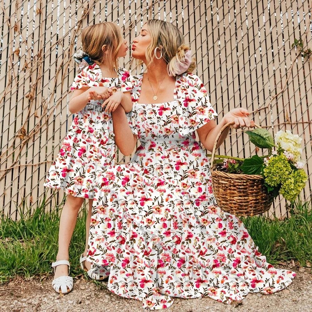 Robe Mère Fille Bohème