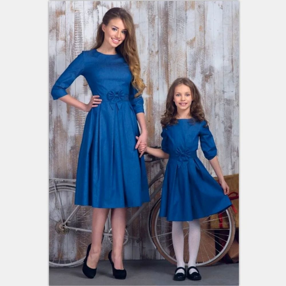 Robe Mère Fille Cérémonie Bleu / Maman S