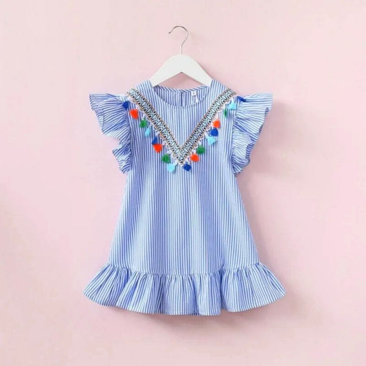 Robe Mère Fille Été Assorties Bleu / Manches Court / Maman S
