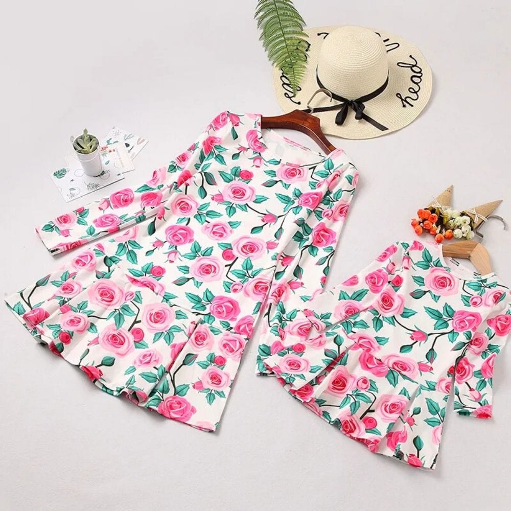Robe Mère Fille Identique Blanc / Fille 120(7-8T)