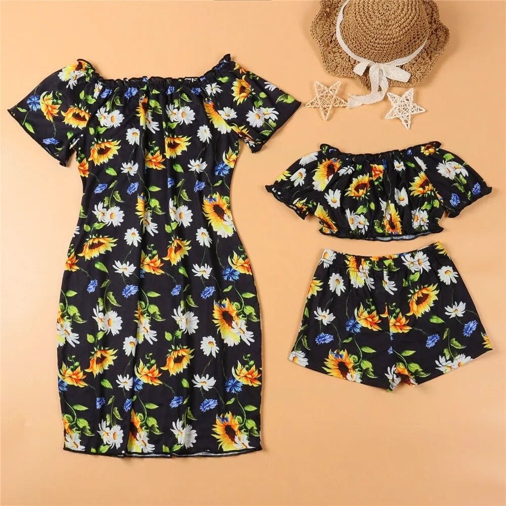 Robe Mère Fille Imprimer Fleurs