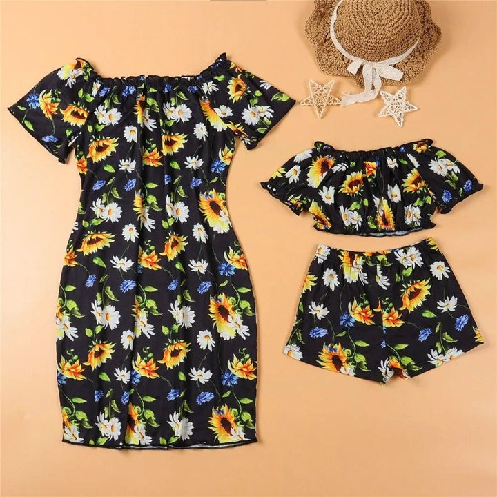 Robe Mère Fille Imprimer Fleurs
