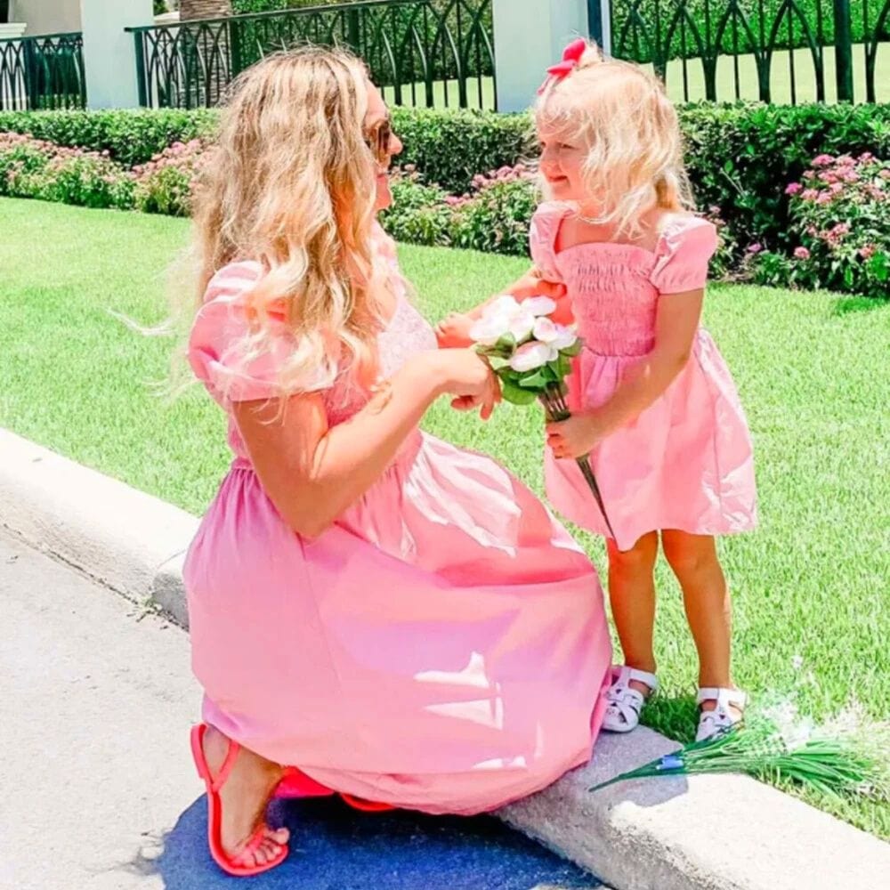 Robe Mère Fille Rose Rose / Maman S
