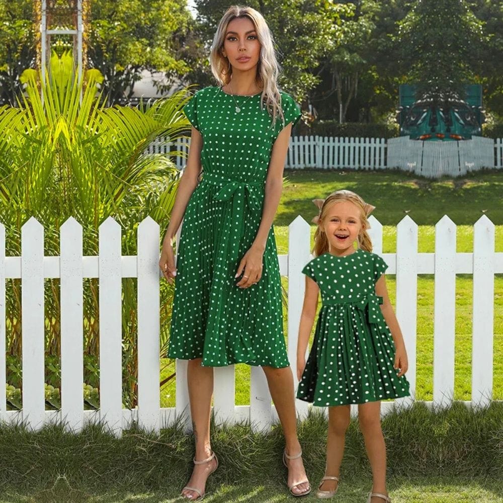 Robe Mère Fille Vert