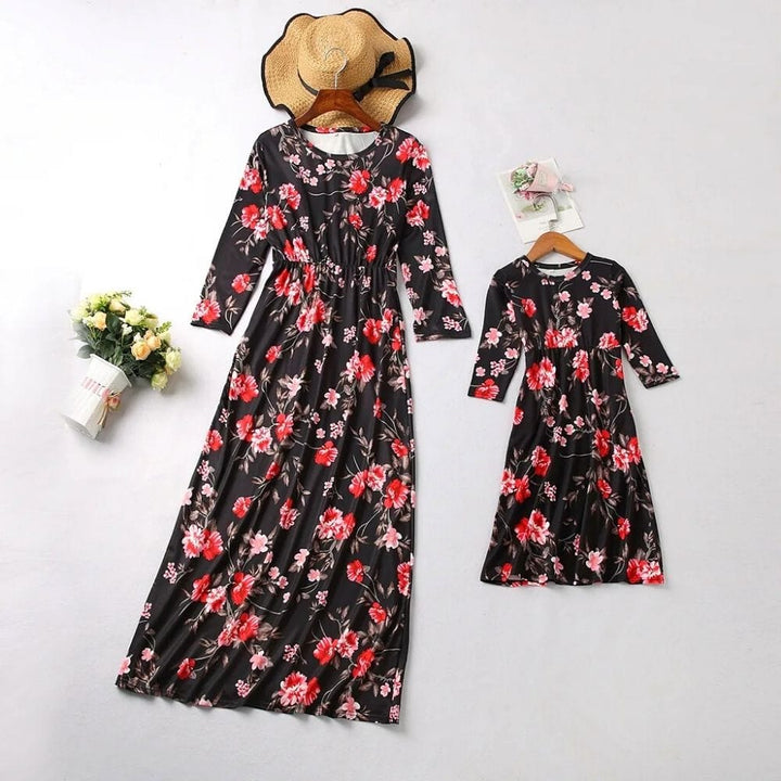 Robe Simple Mère Fille Noir / Maman S