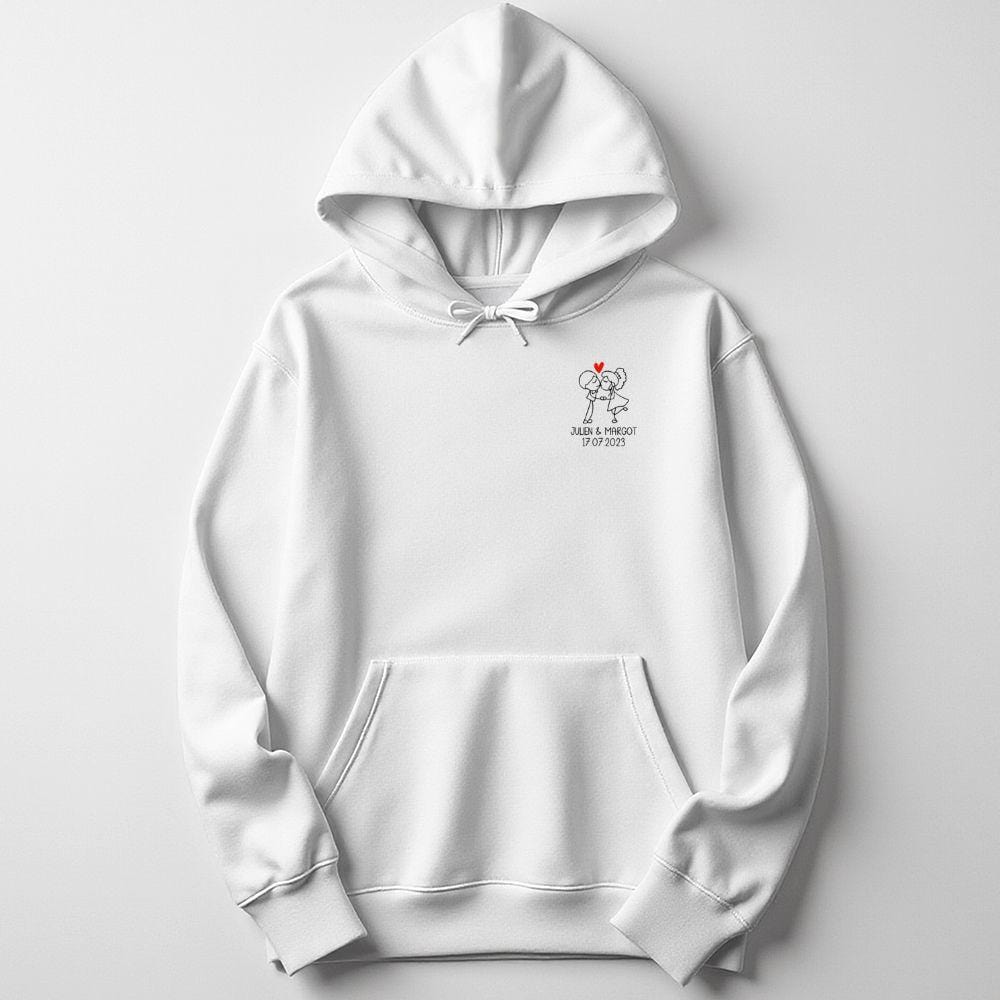 Sweat À Capuche Couple | Personnalisé