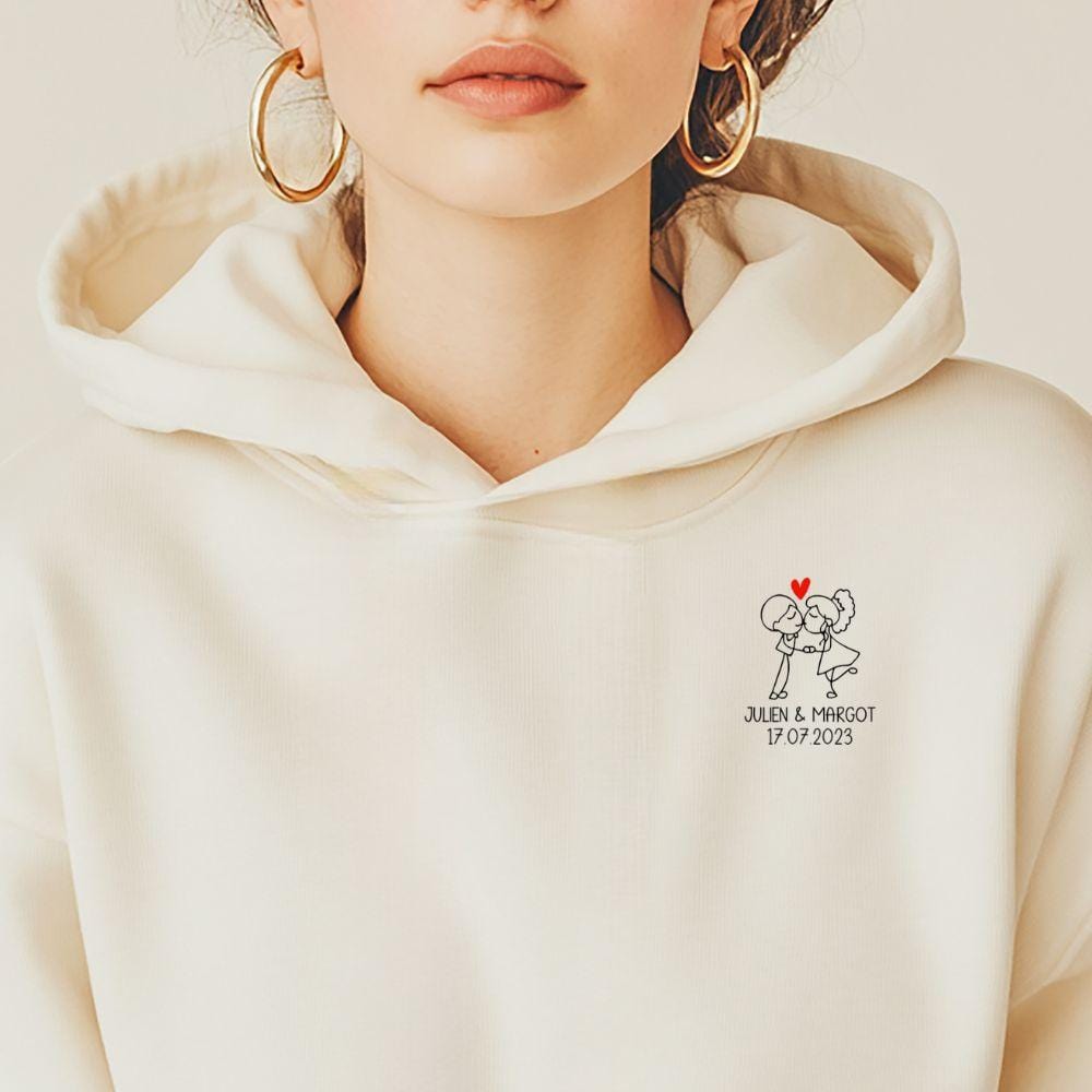Sweat À Capuche Couple | Personnalisé