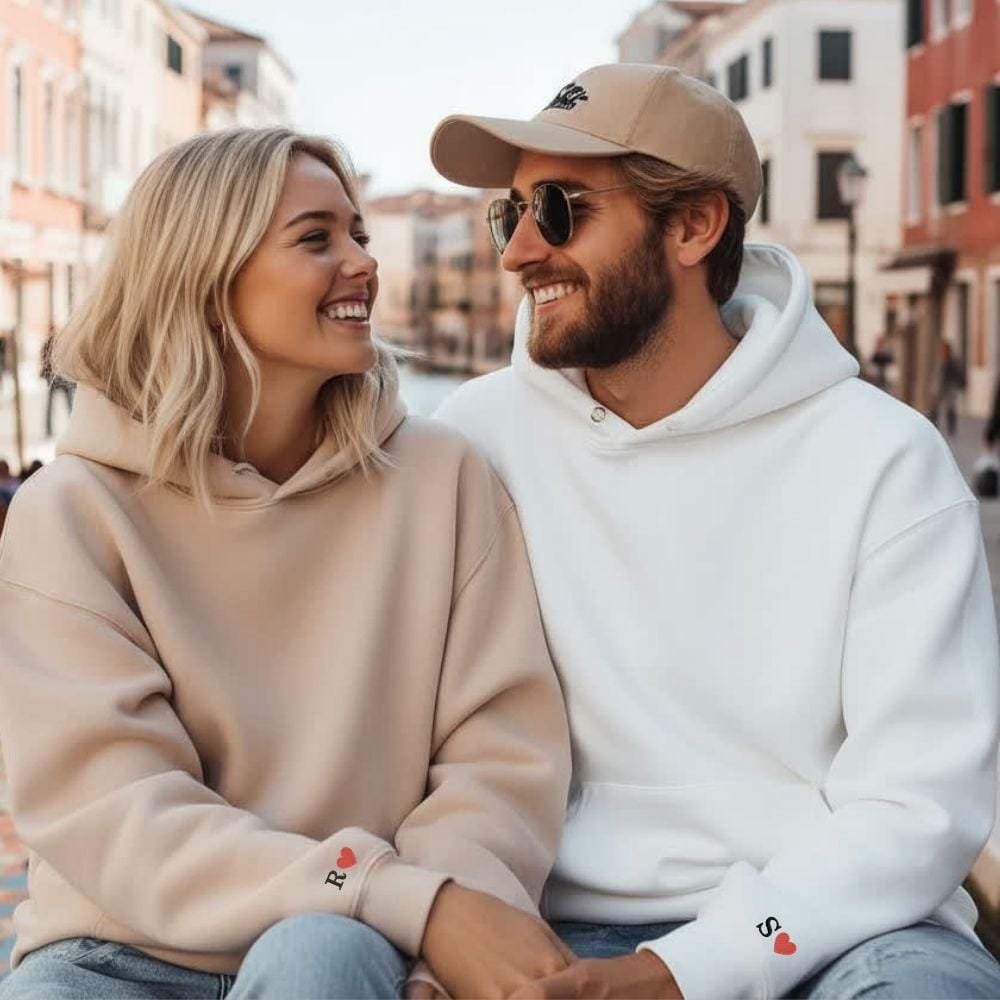 Sweat à Capuche Personnalisé Couple
