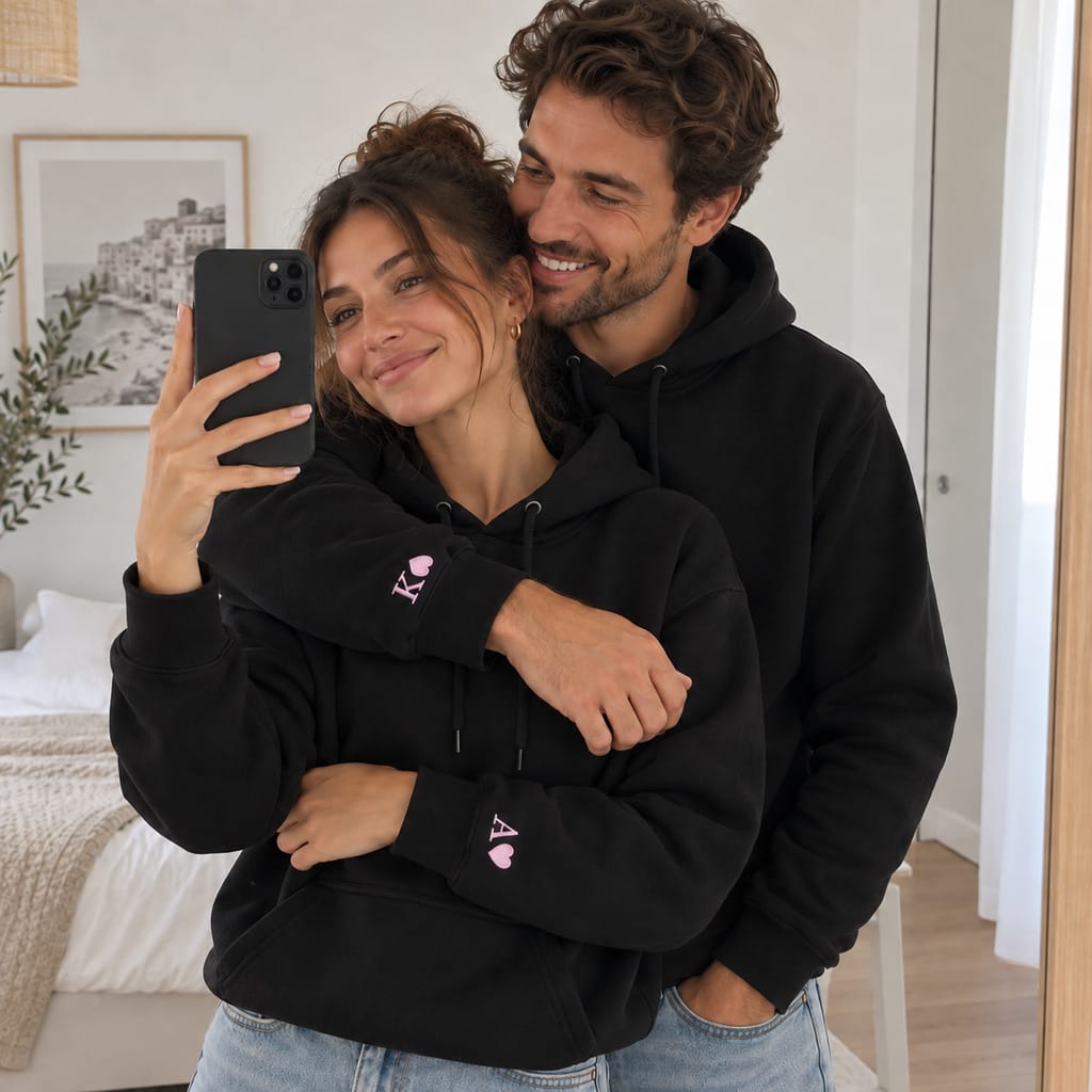 Personalisierter Partner-Hoodie mit Initialen