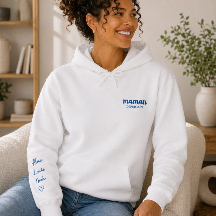 Sweat à capuche personnalisé maman - Broderie maman