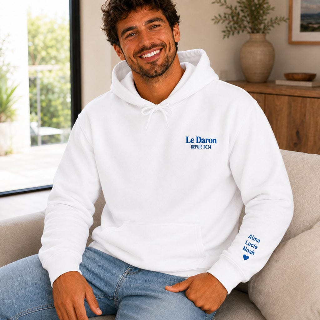 Sweat à capuche personnalisé papa - Le daron