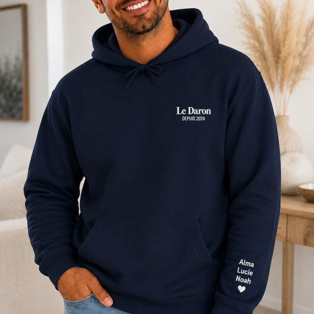 Sweat à capuche personnalisé papa - Le daron