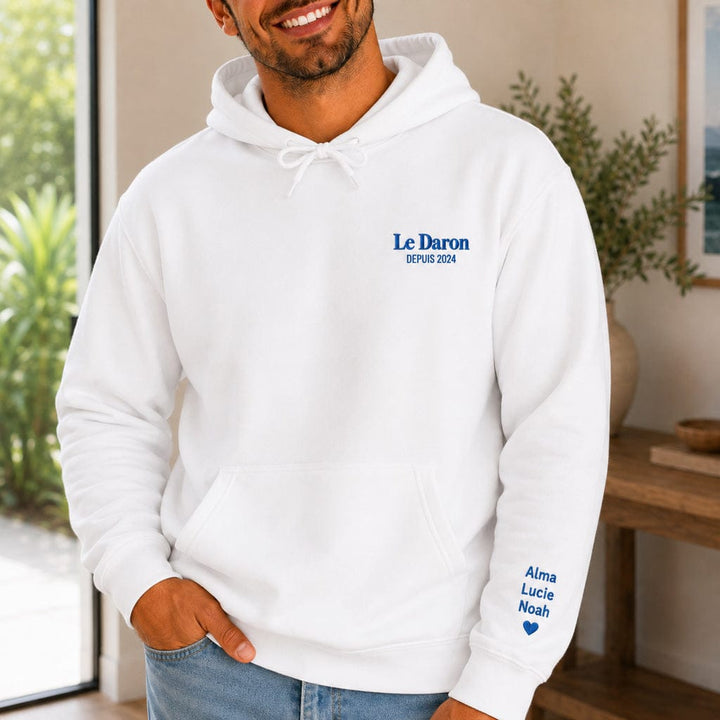 Sweat à capuche personnalisé papa - Le daron