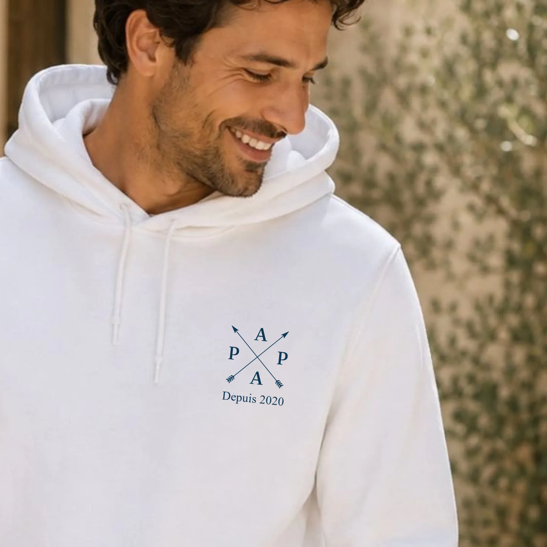 Sweat à capuche personnalisé papa - Nouveau papa depuis