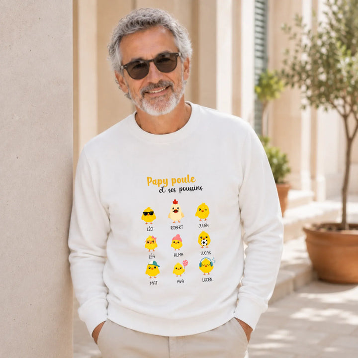 Sweat papy poule