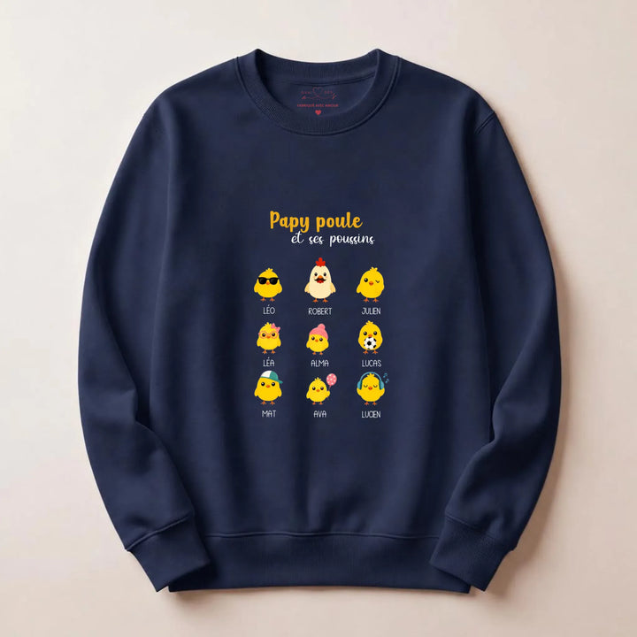 Sweat papy poule Sweatshirt / Marine / S