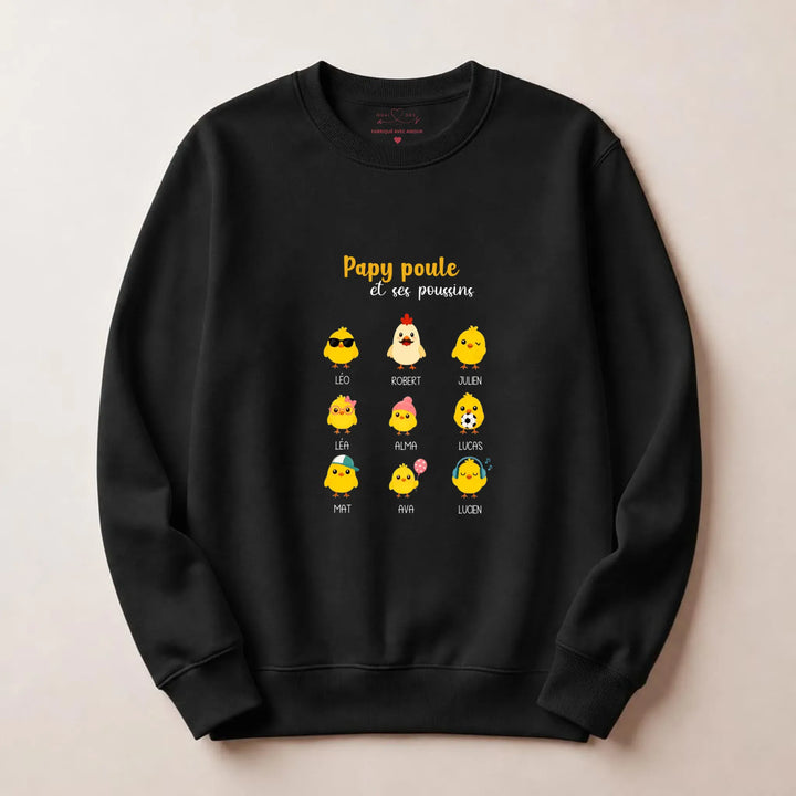 Sweat papy poule Sweatshirt / Noir / S