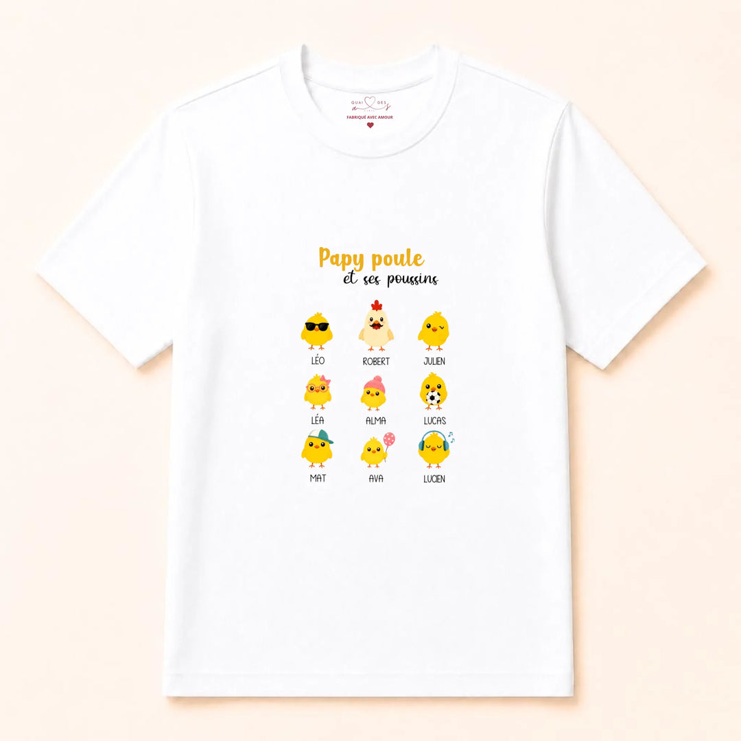 Sweat papy poule T-shirt / Blanc / S