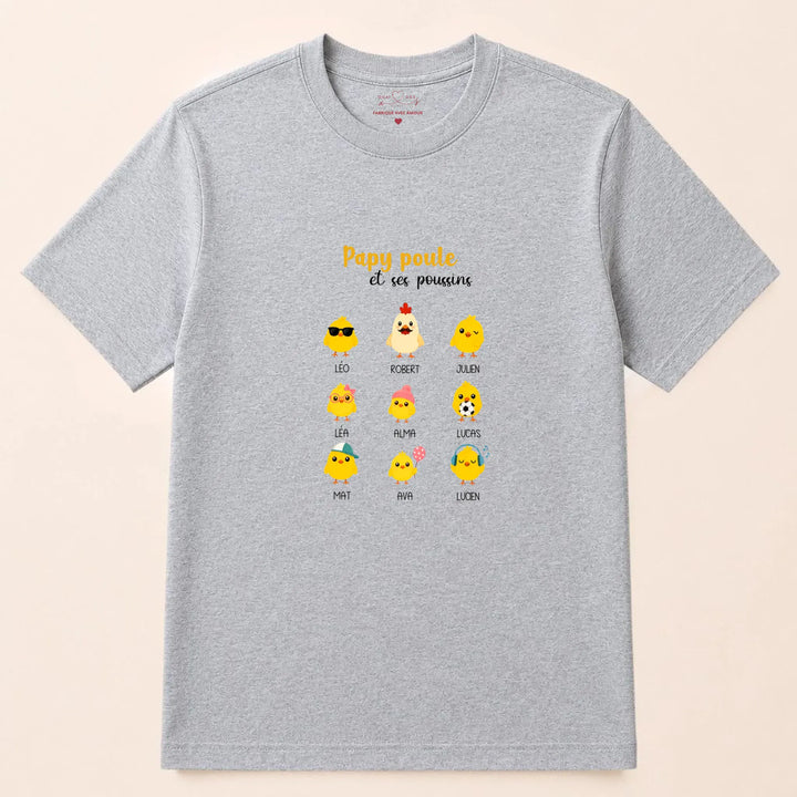 Sweat papy poule T-shirt / Gris / S