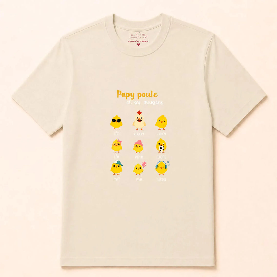 Sweat papy poule T-shirt / Naturel / S