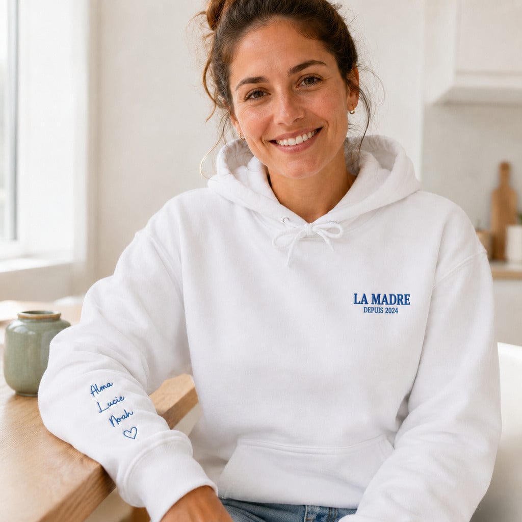 Sweat à capuche personnalisé brodé- La Madre Brodé