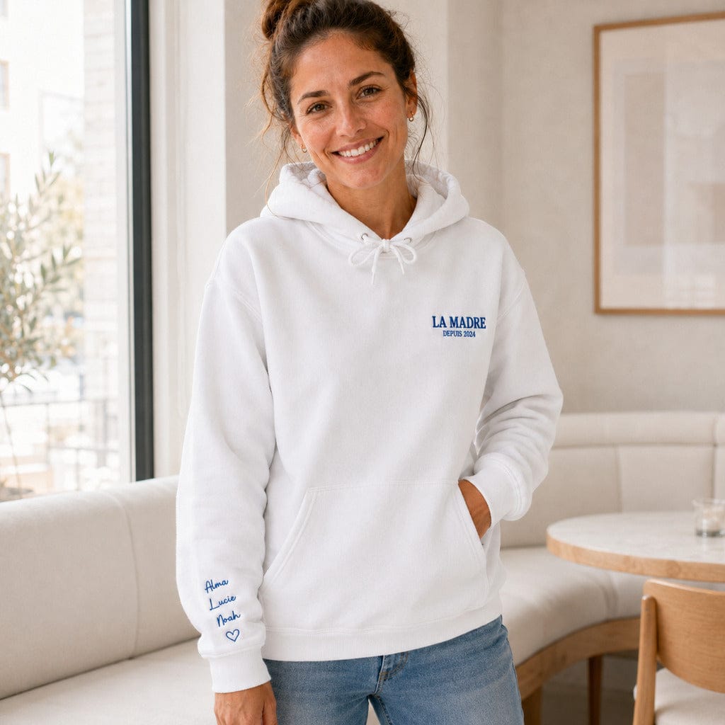 Sweat à capuche personnalisé brodé- La Madre Brodé