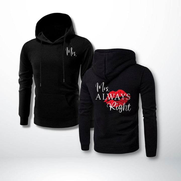 Sweat En Commun Couple Noir / Mrs Always Right / XS