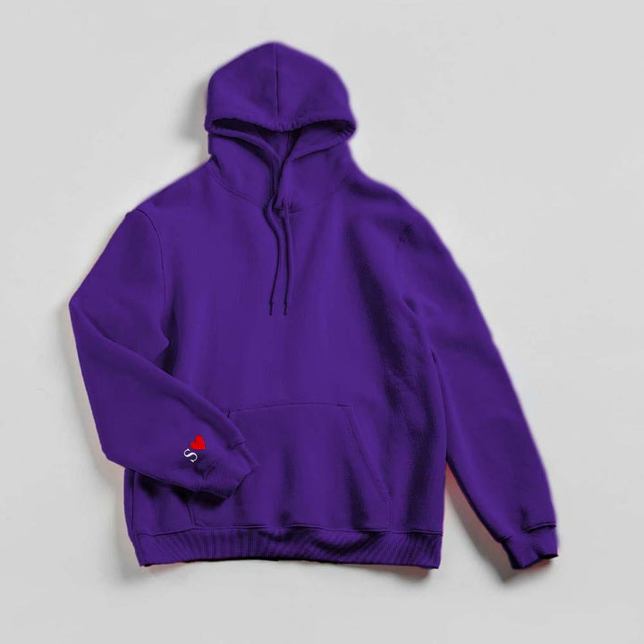 Sweat Personnalisé Brodé Couple Violet / S