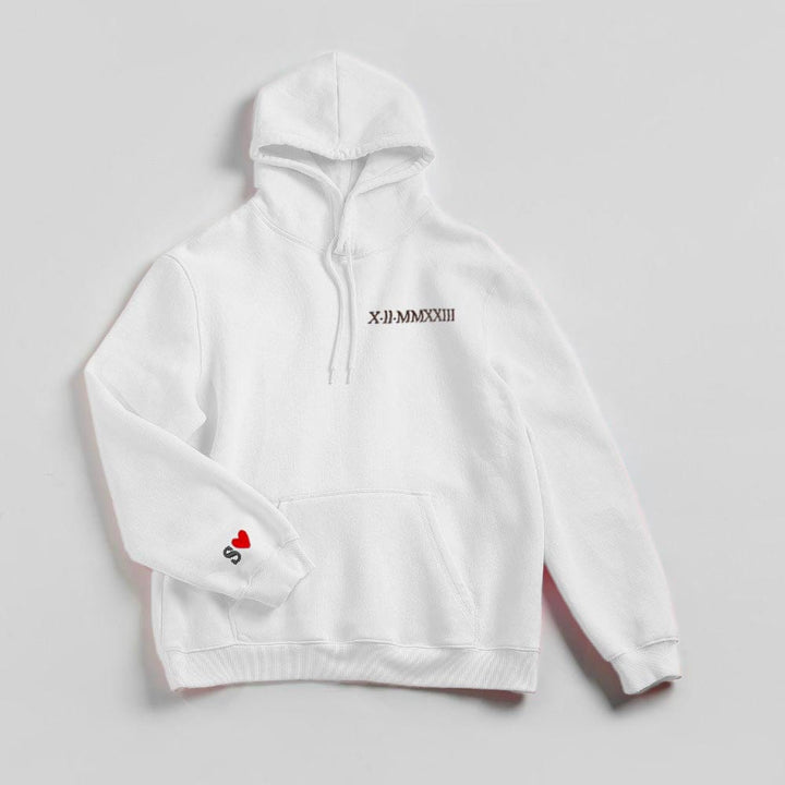 Sweat Personnalisé Couple Blanc / S
